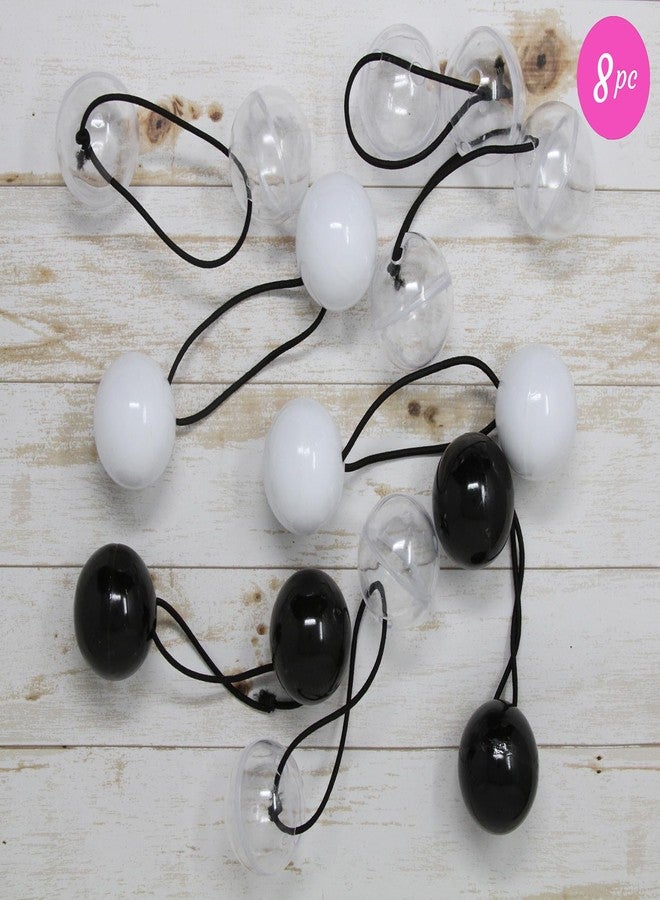 كوكو - بريموم، 8 قطع من ربطات الشعر الكروية الكبيرة جدًا. ربطات شعر مطاطية 32 مم، حاملات ذيل حصان كروية. إكسسوارات مطاطية ملونة للأطفال والفتيات والنساء من جميع الأعمار (أسود، أبيض، شفاف). - Image 4